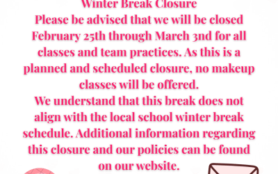 Winter Break February 25 – March 3rd – No Classes